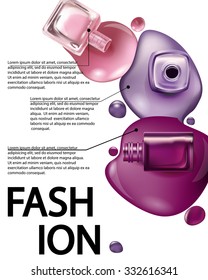 Nail Polish. Beauty And Cosmetics Background. Use For Advertising Flyer, Banner, Leaflet. Template Vector.