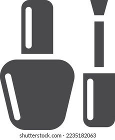 Nail polish black icon. Beauty salon logo