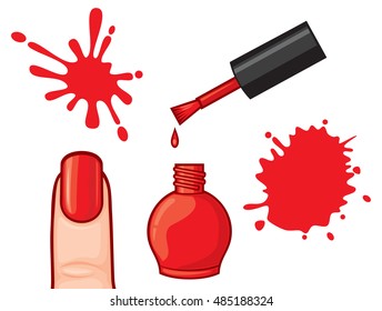 nail polish and blots vector illustration