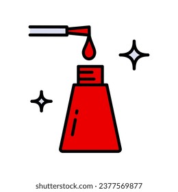 Nail polish bottle color icon, vector sign, simple style pictogram isolated on white. Nail varnish bottle symbol, logo illustration. Flat vector isolated on white background. Pictogram for web page, p
