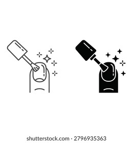 Nail polish bottle and finger nail