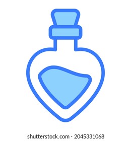 nail polish, bottle, finger Icon, simple design blue line icon.