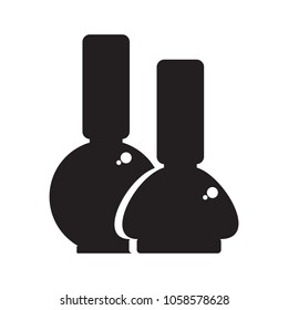 Nail polish bottle icon. Flat vector cartoon illustration. Objects isolated on white background.
