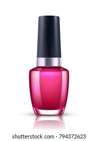 Nail polish bottle on white background