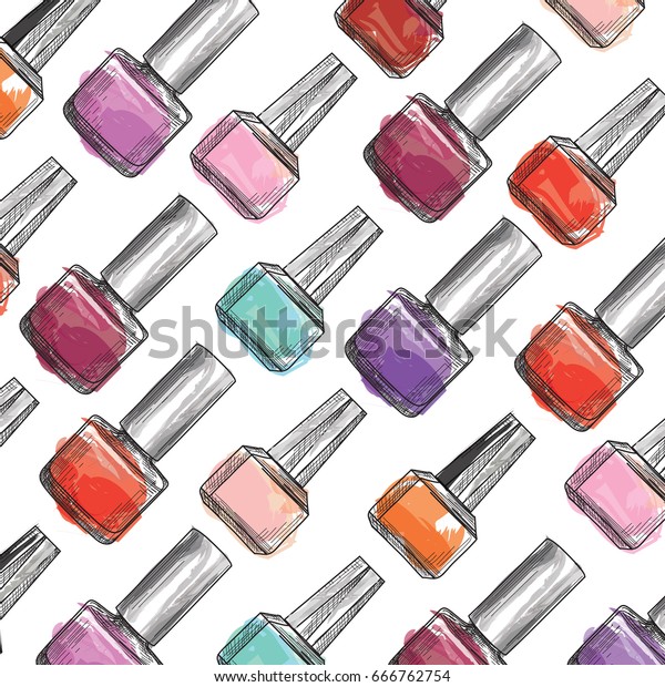 Nail Polish Bottle Pattern Beauty Salon Stock Vector (Royalty Free) 666762754 Shutterstock