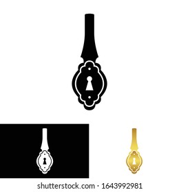Nail Polish Bottle Silhouette Logo with a Keyhole