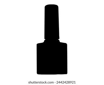 Nail polish bottle silhouette vector art white background