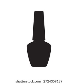 Diseño plano de la ilustración del Vector de la silueta de la botella del esmalte de uñas sobre fondo blanco