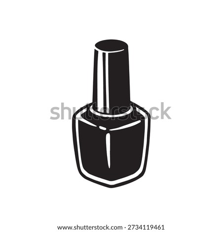 Nail polish bottle silhouette vector icon black shape
