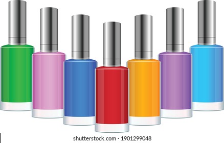 Nail polish bottle vector art and illustration