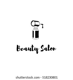 Nail polish bottle vector illustration isolated on white. Beauty Salon Label