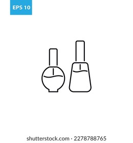 Nail polish bottles line icon Vector illustration
