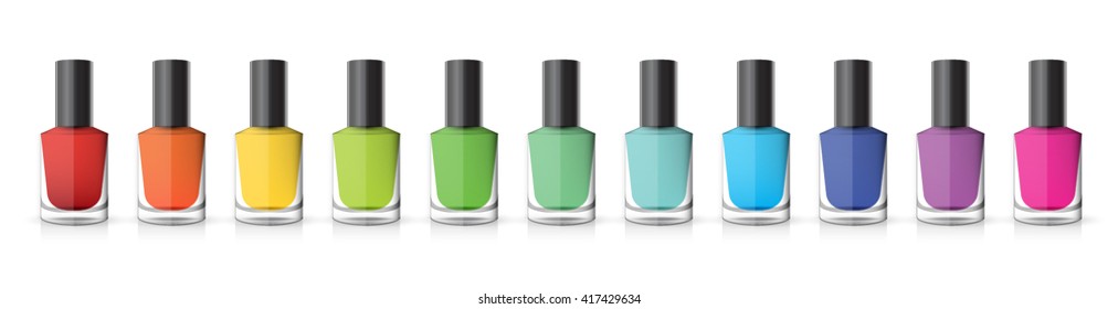 nail polish bottles on a white background vector