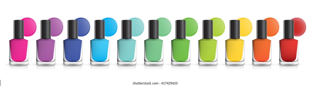 nail polish bottles on a white background vector