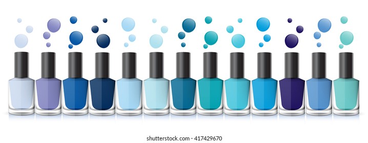 nail polish bottles on a white background vector