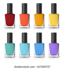 nail polish bottles on a white background vector