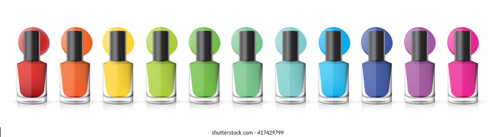 nail polish bottles on a white background vector
