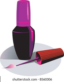 Nail polish and polish brush	