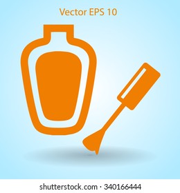 nail polish with a brush vector illustration