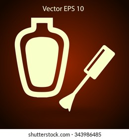 nail polish with a brush vector illustration