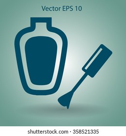 nail polish with a brush vector illustration