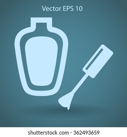 nail polish with a brush vector illustration