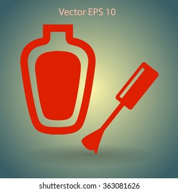 nail polish with a brush vector illustration