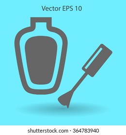 nail polish with a brush vector illustration