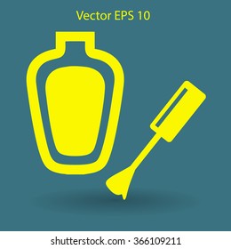 nail polish with a brush vector illustration