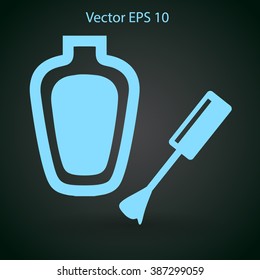 nail polish with a brush vector illustration