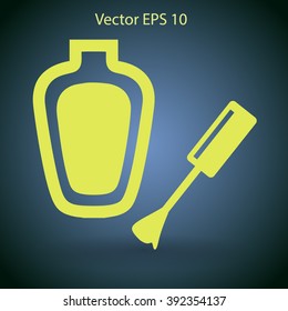 nail polish with a brush vector illustration