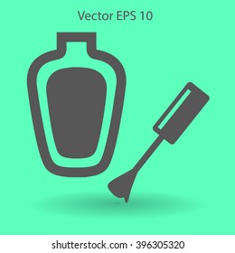 nail polish with a brush vector illustration