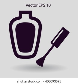 nail polish with a brush vector illustration
