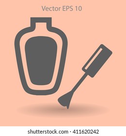 nail polish with a brush vector illustration