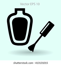 nail polish with a brush vector illustration