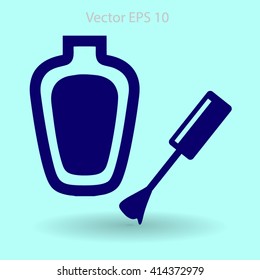 nail polish with a brush vector illustration