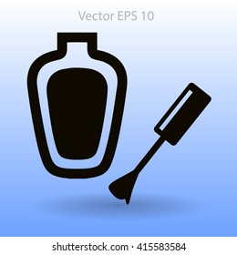nail polish with a brush vector illustration