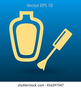 nail polish with a brush vector illustration