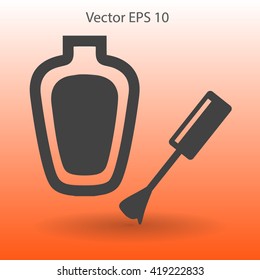 nail polish with a brush vector illustration