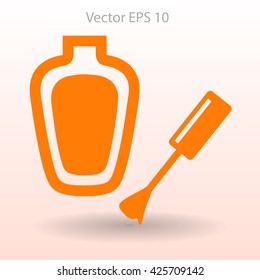 nail polish with a brush vector illustration