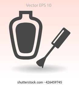 nail polish with a brush vector illustration