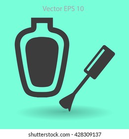 nail polish with a brush vector illustration