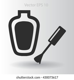nail polish with a brush vector illustration