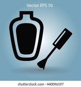 nail polish with a brush vector illustration