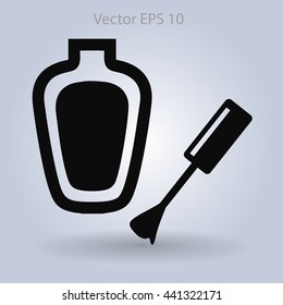 nail polish with a brush vector illustration