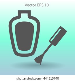 nail polish with a brush vector illustration