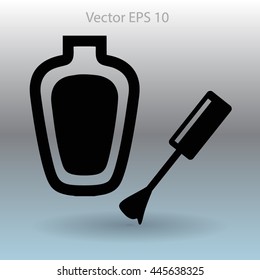 nail polish with a brush vector illustration