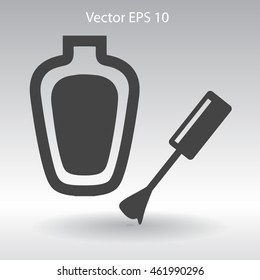 nail polish with a brush vector illustration