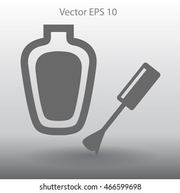 nail polish with a brush vector illustration