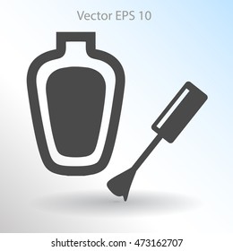 nail polish with a brush vector illustration